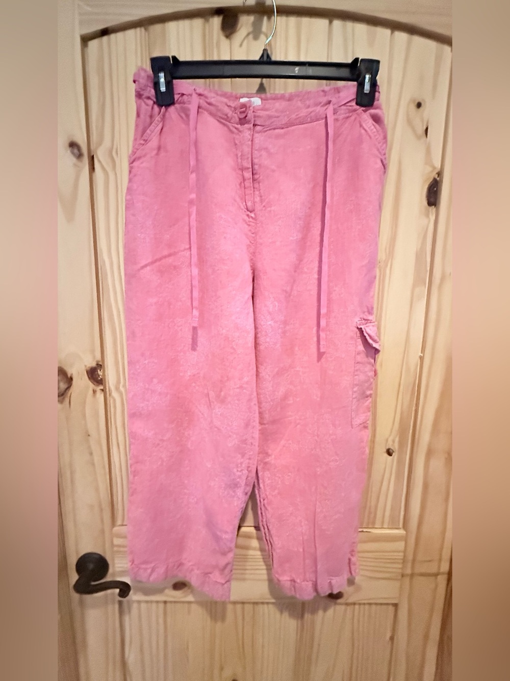 J. Jill Dusty Pink Wide-Leg Drawstring Cargo Pants